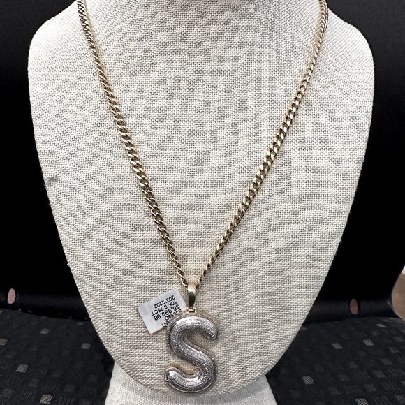 Real 10kt gold chain and diamond gold charm( All real rock stones not simulated)